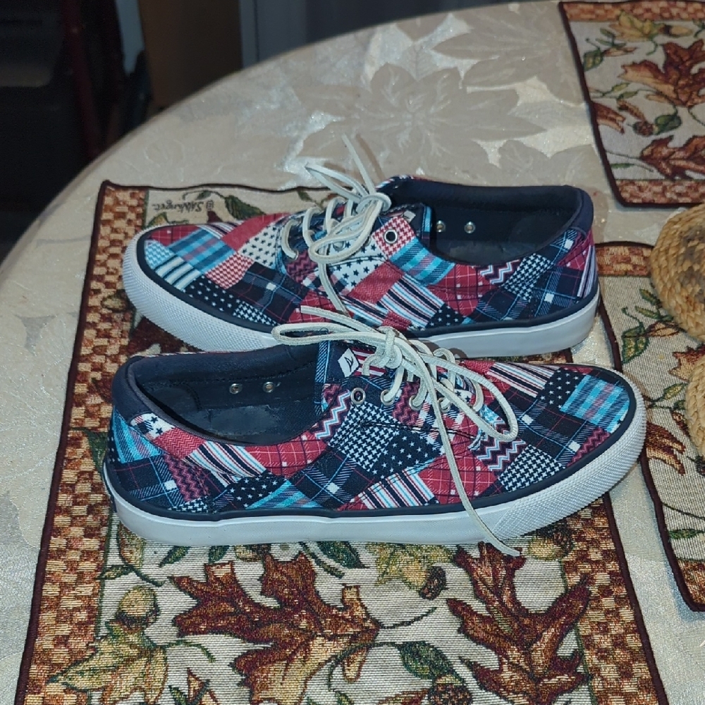 Sperry Men's Patchwork Sneakers - Red, Blue, Black - Picture 3 of 6